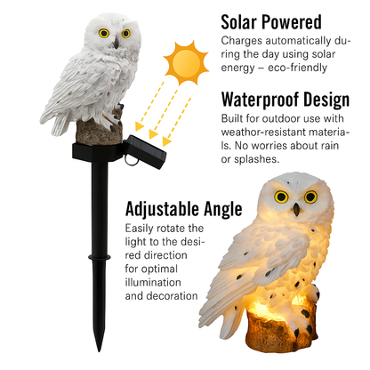 🔥Halloween Pre Sale🔥Waterproof Solar Owl Light – LED Pathway Light for Lawn, Garden & Outdoor Decor